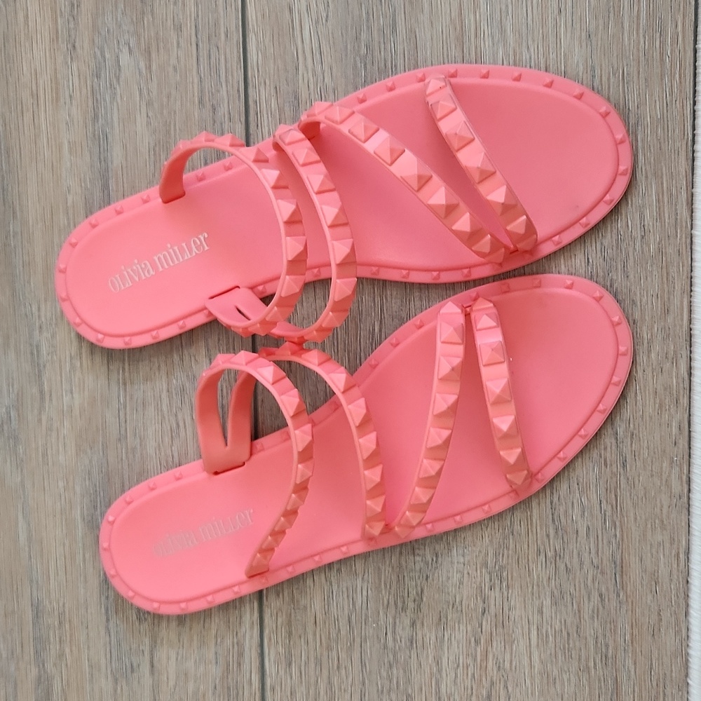Pink Strappy Stud Sandals